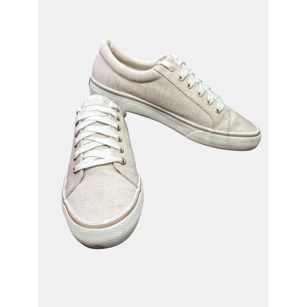 Keds Women's 11 Cream Multicolor Fleck Canvas Lace Up Sneakers